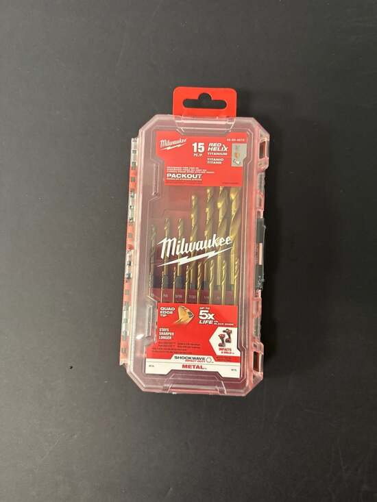 Milwaukee Other - Milwaukee 48-89-4670 SHOCKWAVE Impact Duty RED HELIX Titanium Drill Bit Set - 15